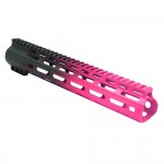 CERAKOTE GRADIENT| AR-15 ANGLE CUT CLAMP ON M-LOK 12 INCH HANDGUARD- BLACK BASE- GRADIENT- PINK -MADE IN U.S.A